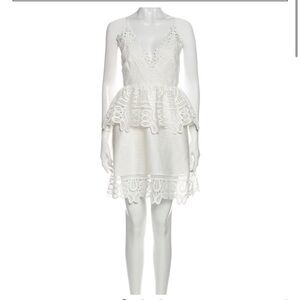 Self-Portrait White Lace Mini Dress